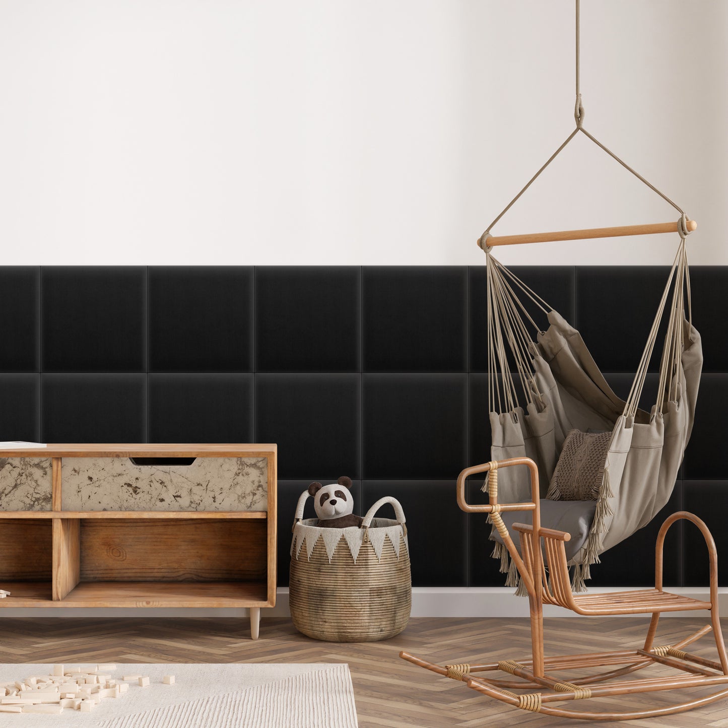 Upholstered Panel Magic Velvet Black