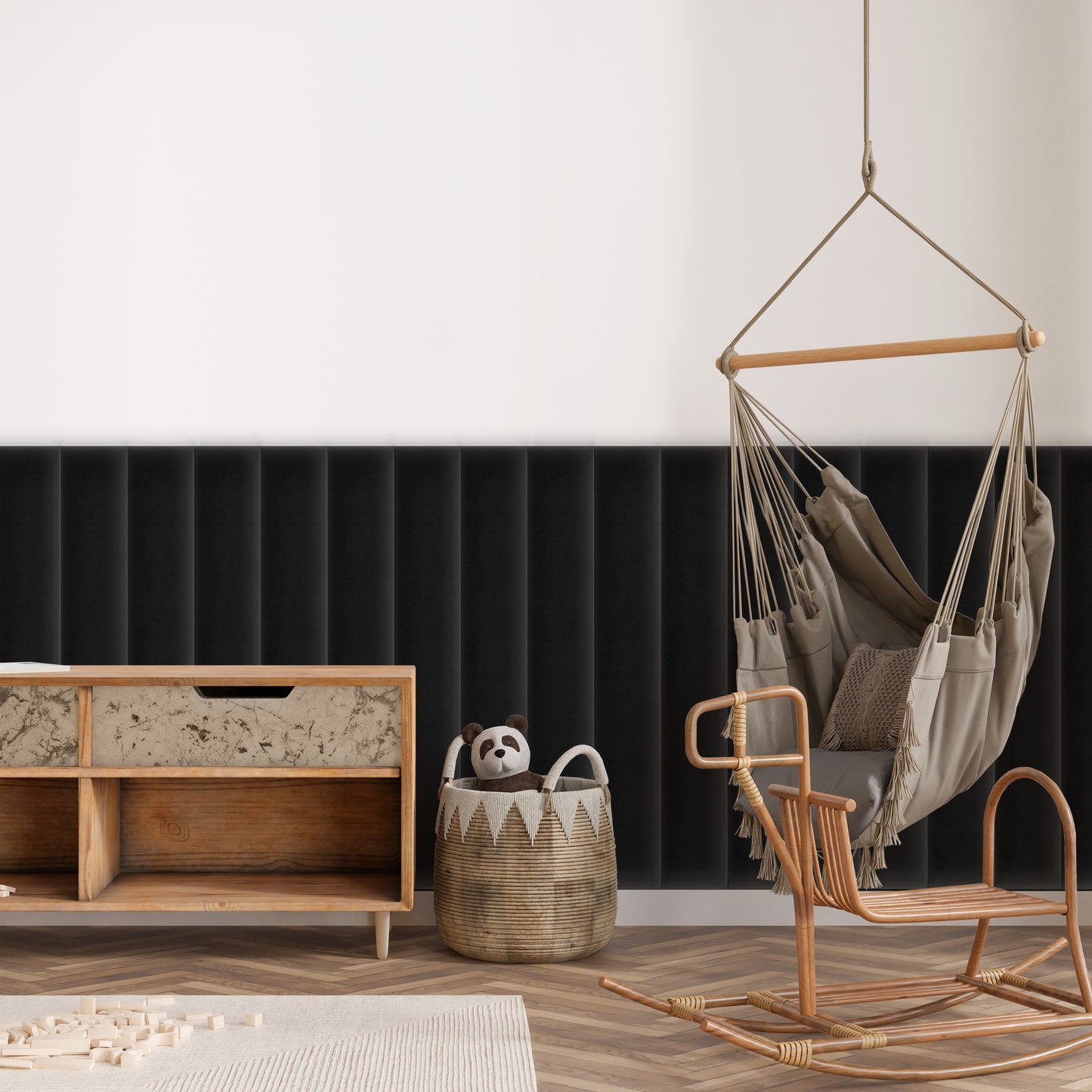 Upholstered Panel Magic Velvet Black