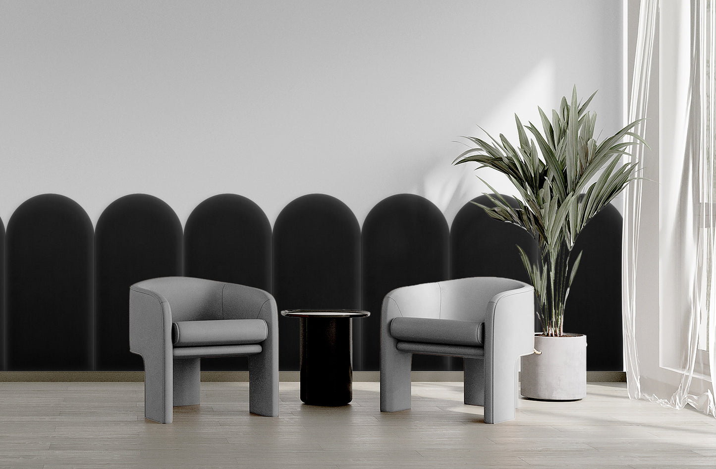 Upholstered Panel Magic Velvet Black 30cm