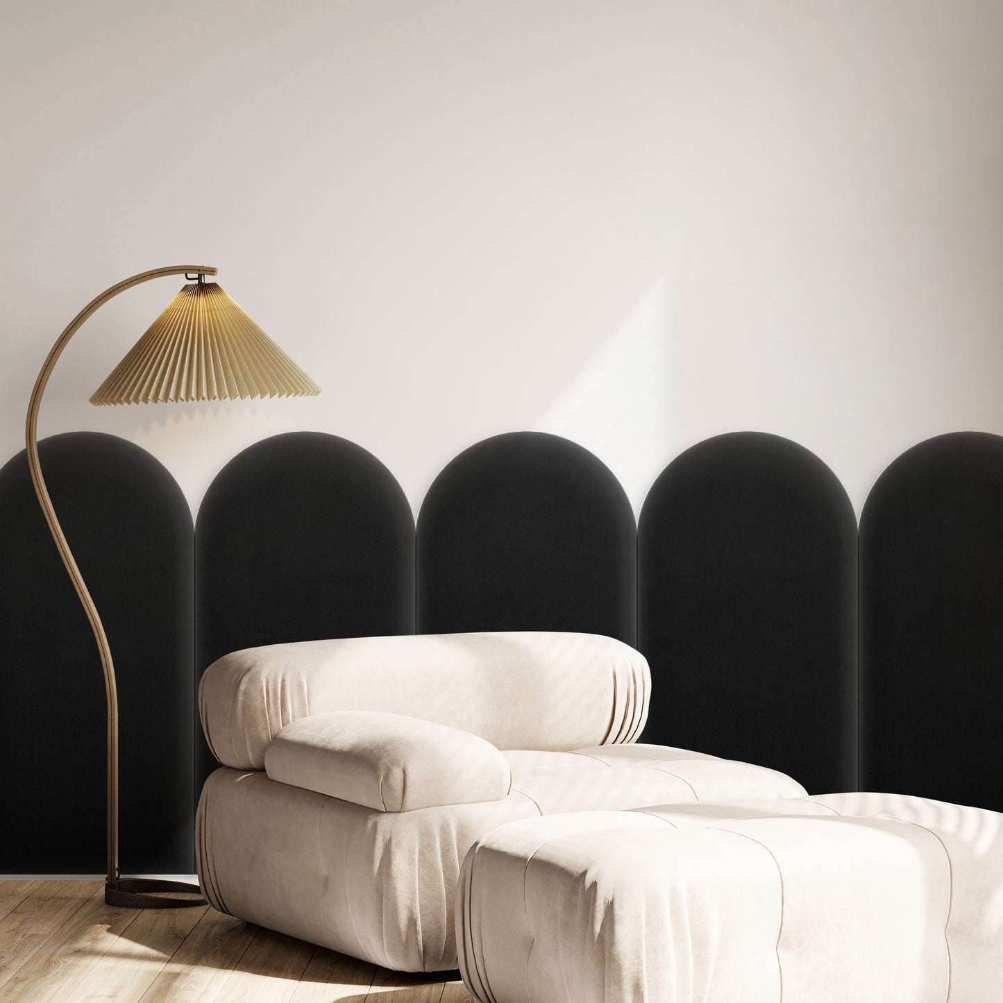 Upholstered Panel Magic Velvet Black 30cm