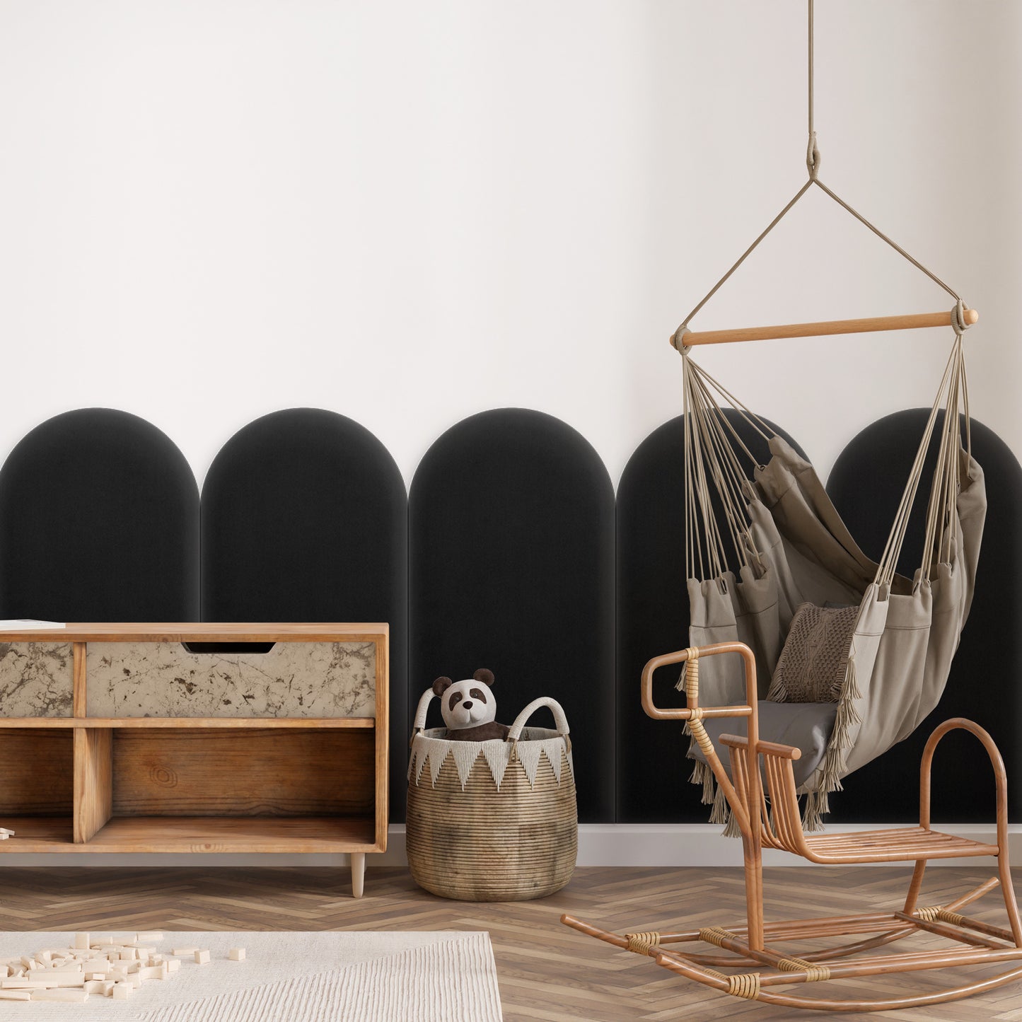 Upholstered Panel Magic Velvet Black 30cm