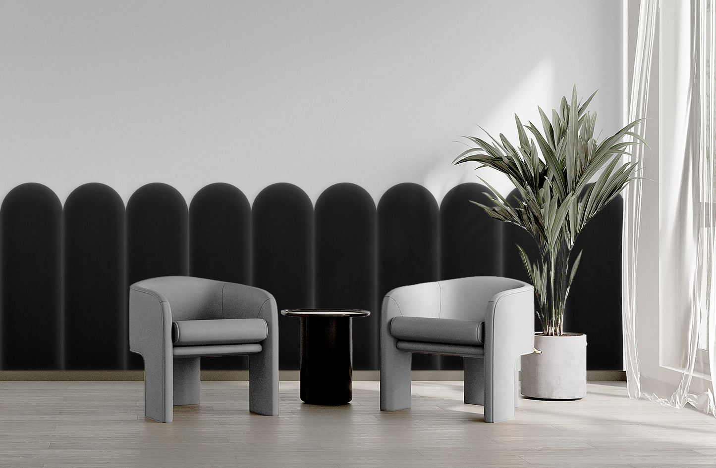 Upholstered Panel Magic Velvet Black 20cm