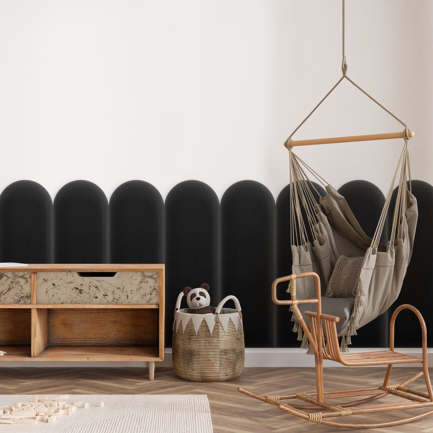 Upholstered Panel Magic Velvet Black 20cm