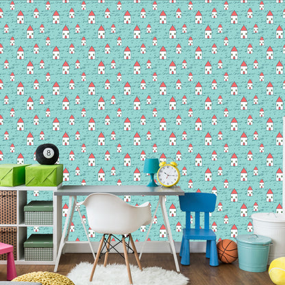 Wallpaper For Children - Houses With Red Roofs