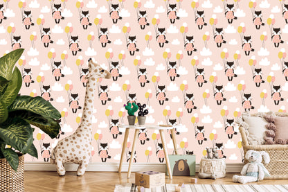 Wallpaper For Children - Cats Among Clouds