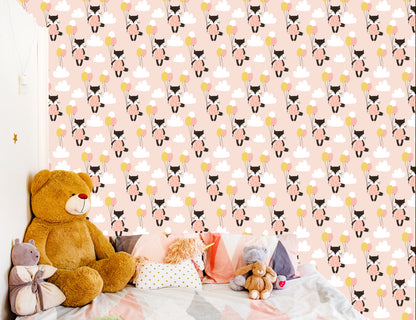 Wallpaper For Children - Cats Among Clouds