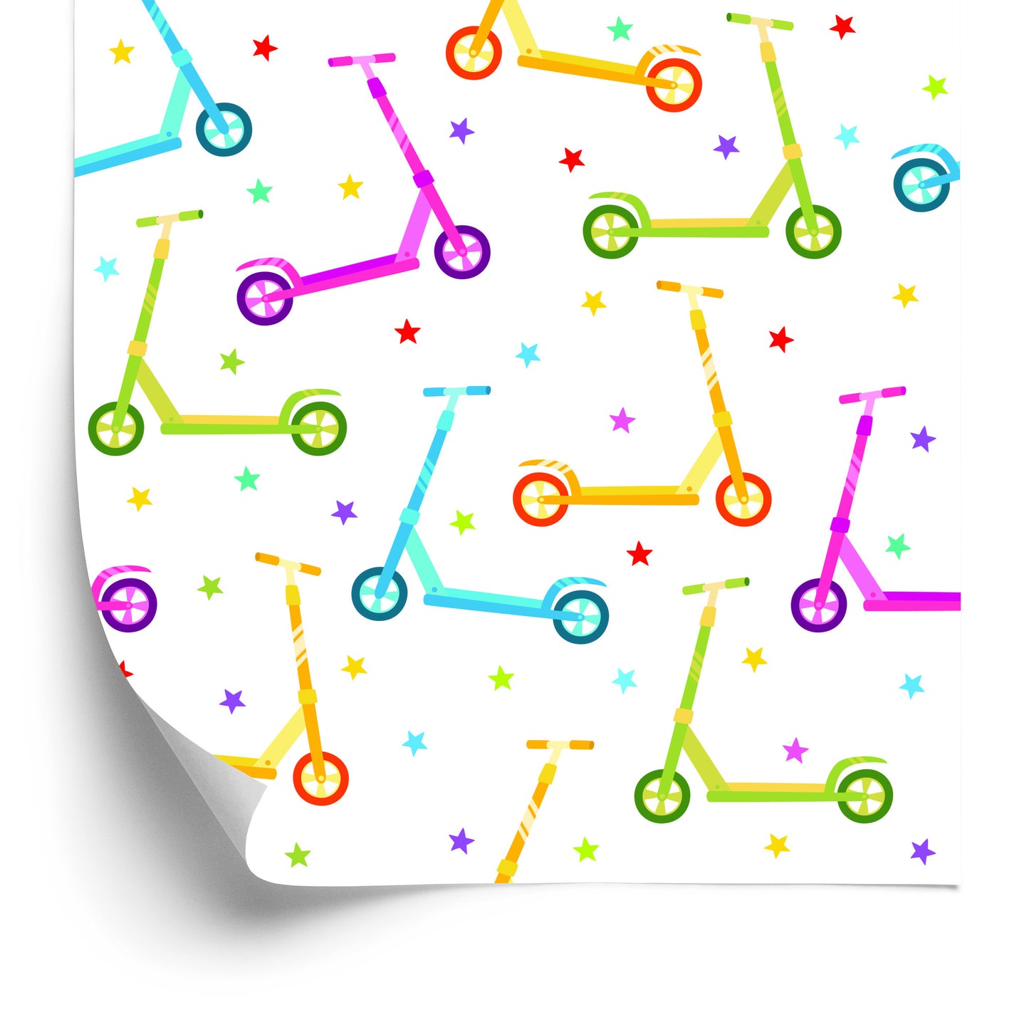 Wallpaper Colorful Scooters With Stars