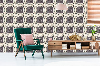 Wallpaper Decorative Retro Pattern - 3D Effect