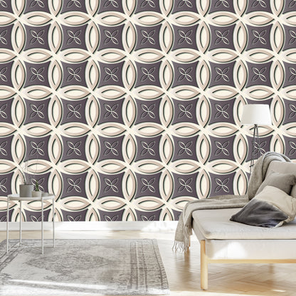 Wallpaper Decorative Retro Pattern - 3D Effect