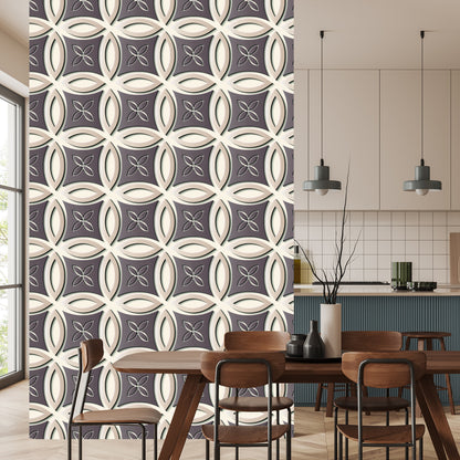 Wallpaper Decorative Retro Pattern - 3D Effect