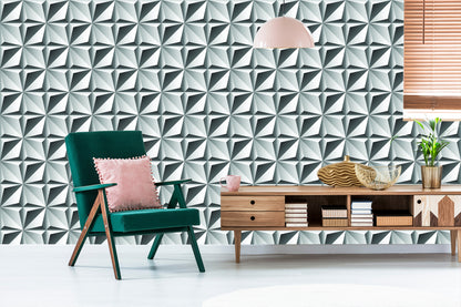 Wallpaper Optical 3D Geometric Figures For Living Room