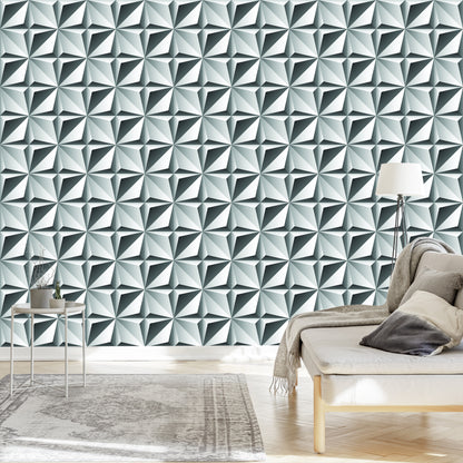 Wallpaper Optical 3D Geometric Figures For Living Room