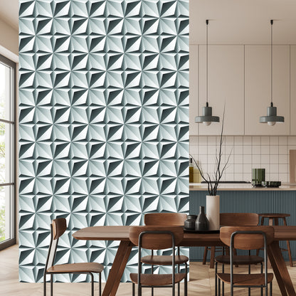 Wallpaper Optical 3D Geometric Figures For Living Room