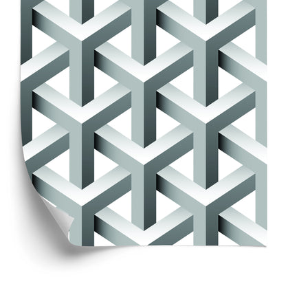 Wallpaper Geometric 3D Effect With Depth For The Living Room