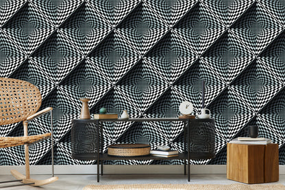 Wallpaper Geometric 3D Depth Squares For Living Room