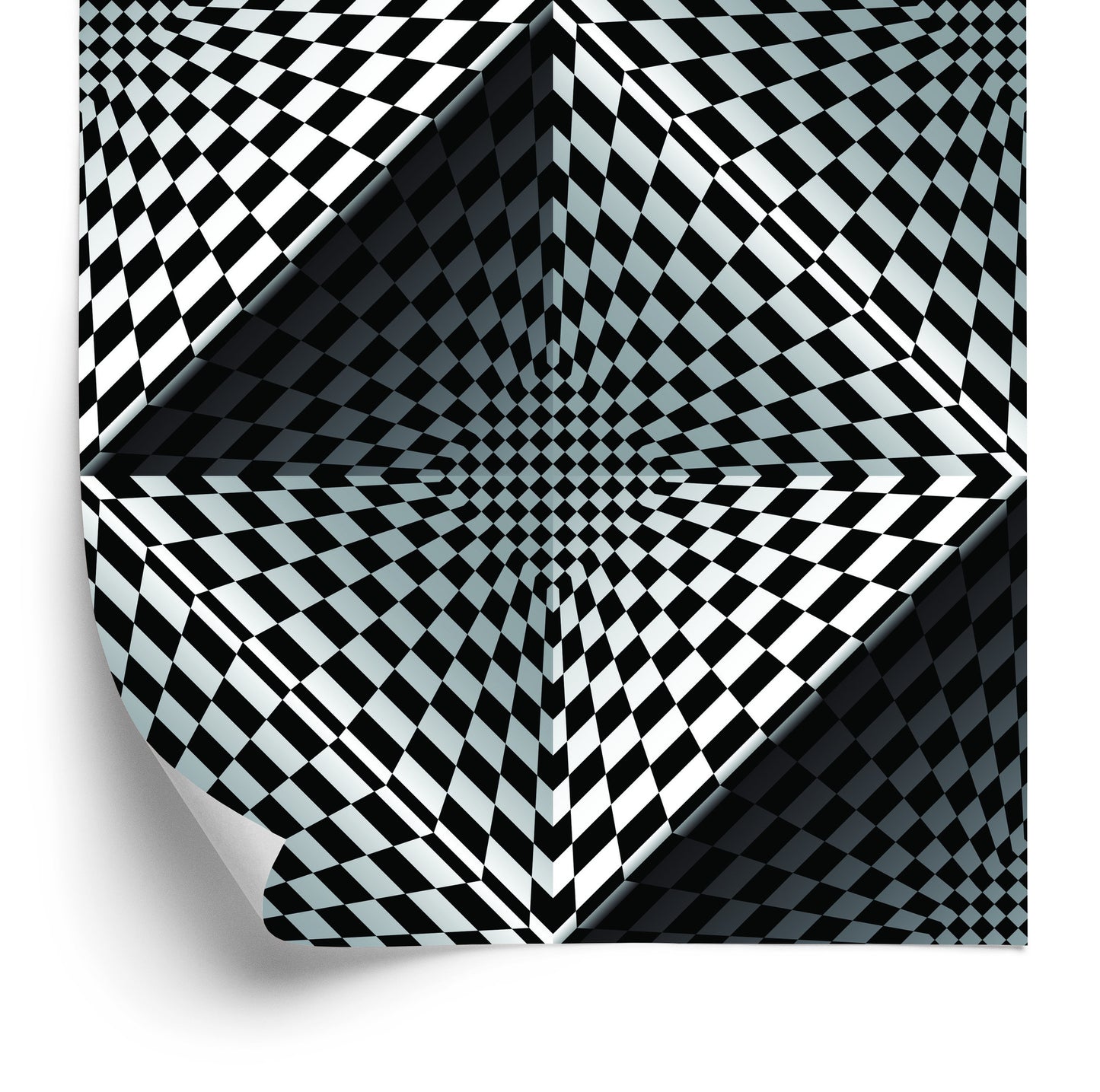 Wallpaper Geometric 3D Depth Squares For Living Room
