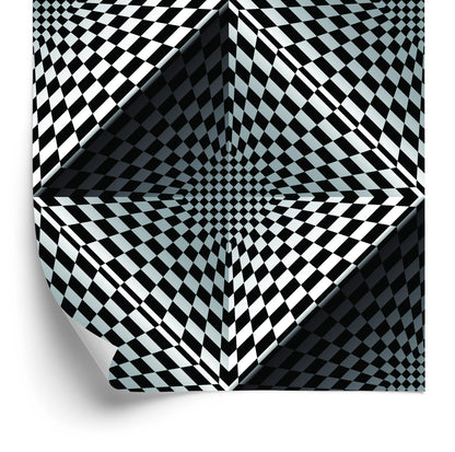 Wallpaper Geometric 3D Depth Squares For Living Room