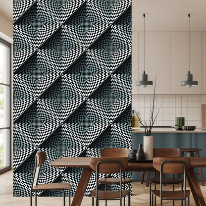 Wallpaper Geometric 3D Depth Squares For Living Room