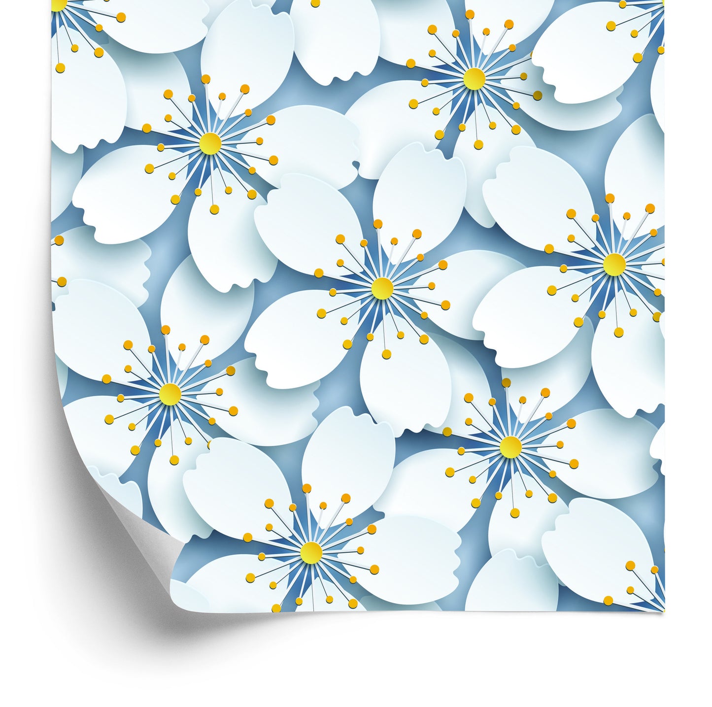Wallpaper 3D Optical Nature Flowers For Living Room