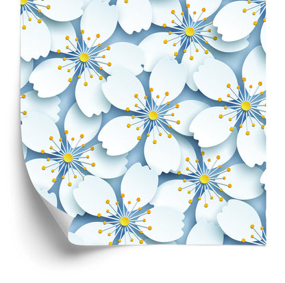 Wallpaper 3D Optical Nature Flowers For Living Room