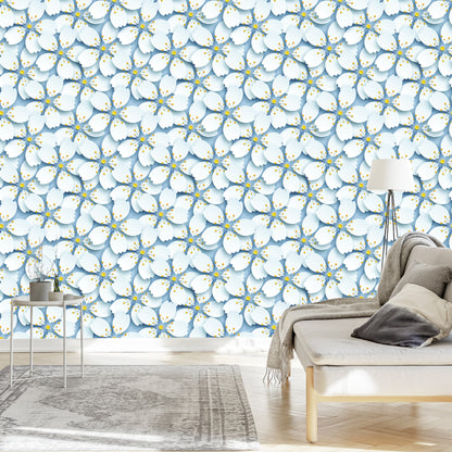 Wallpaper 3D Optical Nature Flowers For Living Room