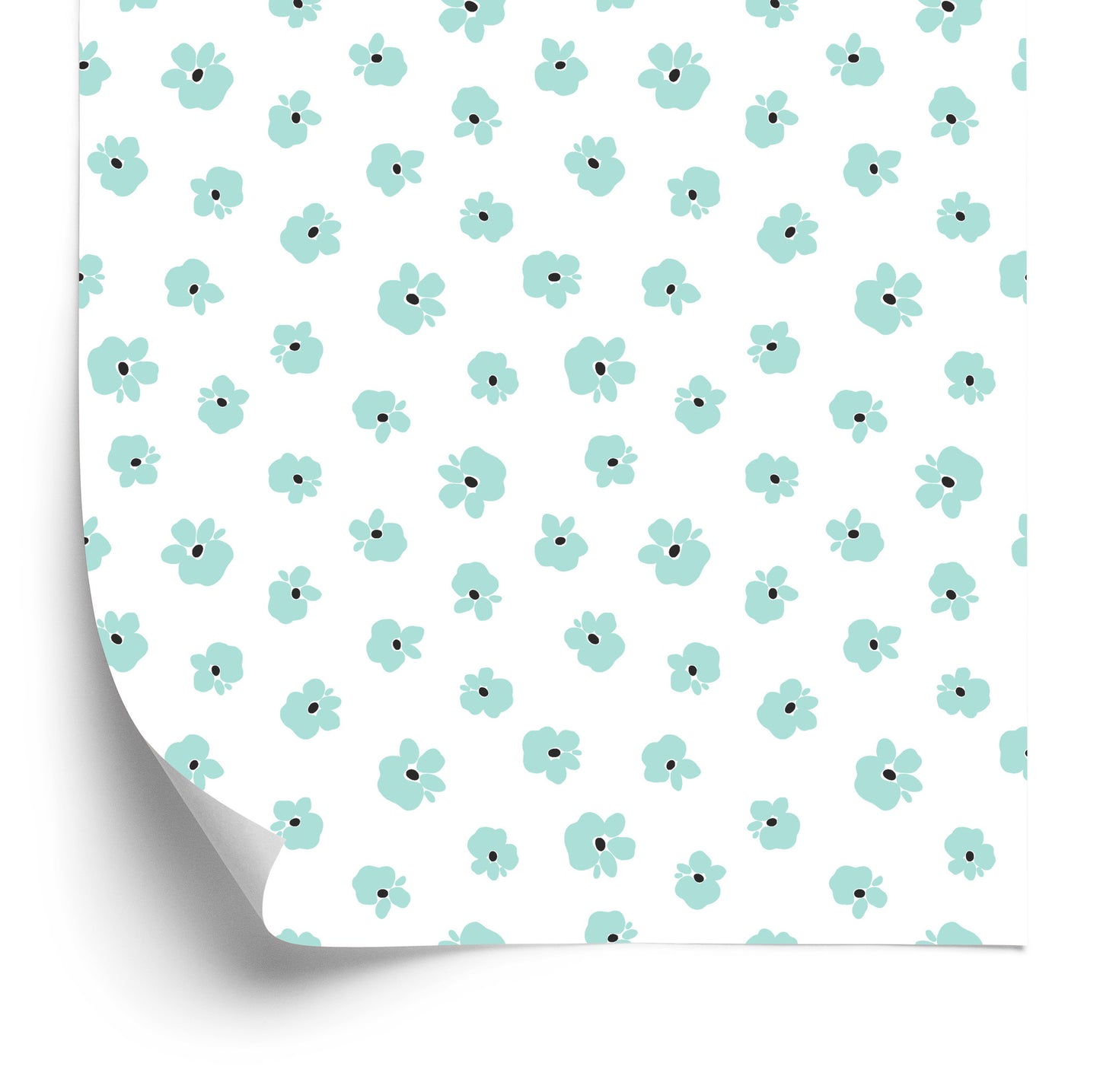 Wallpaper Tiny Turquoise Flowers