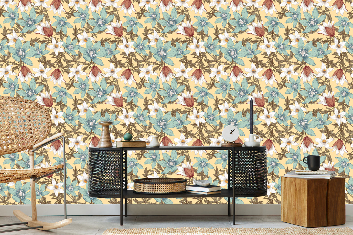 Wallpaper Stylish Colorful Flowers