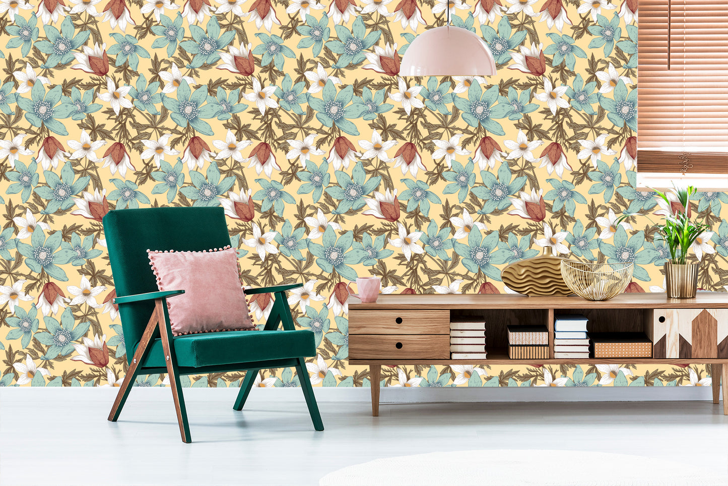 Wallpaper Stylish Colorful Flowers