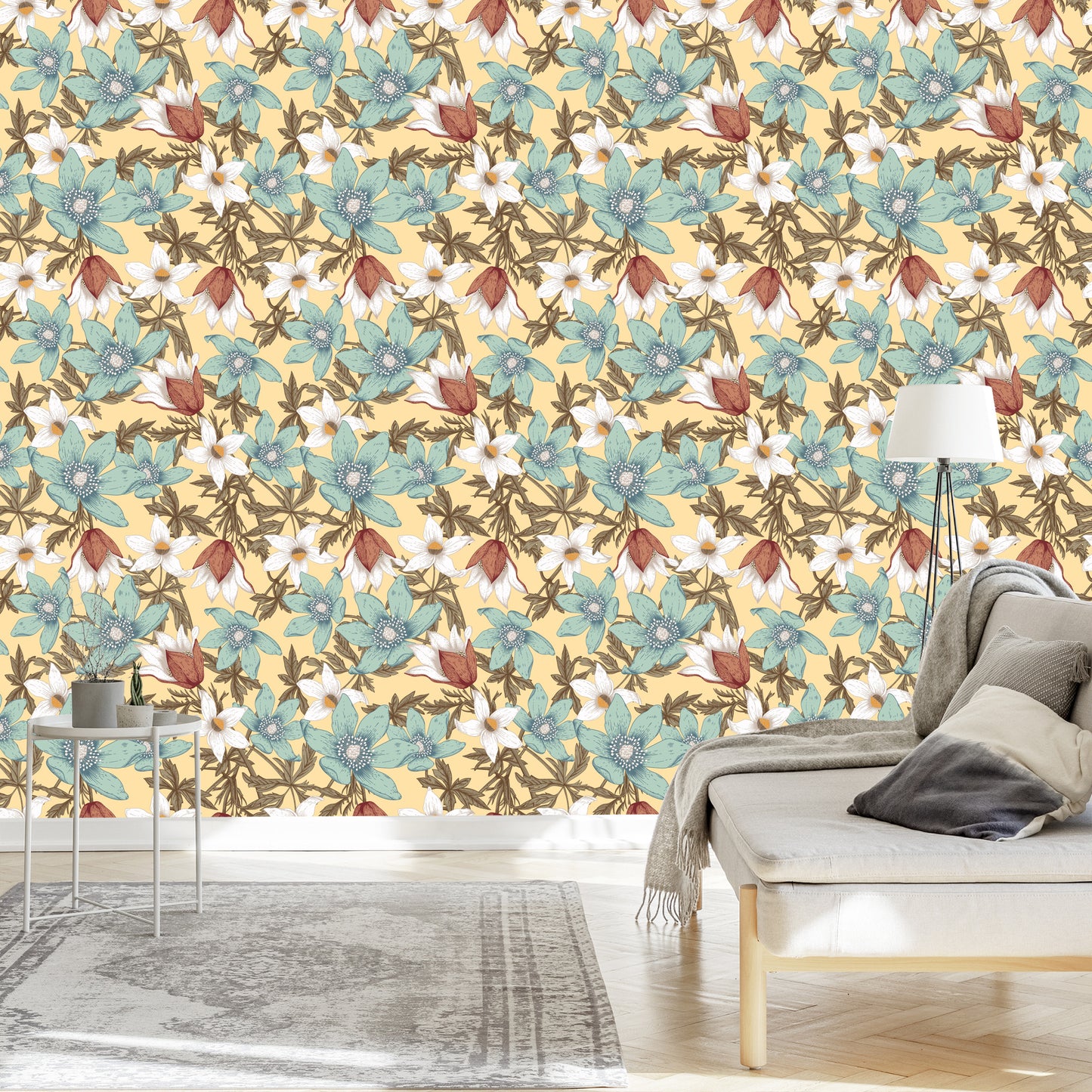 Wallpaper Stylish Colorful Flowers