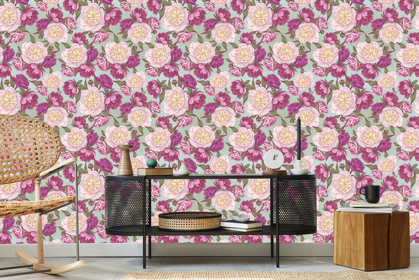 Wallpaper Beautiful Peonies In Shades Of Pink