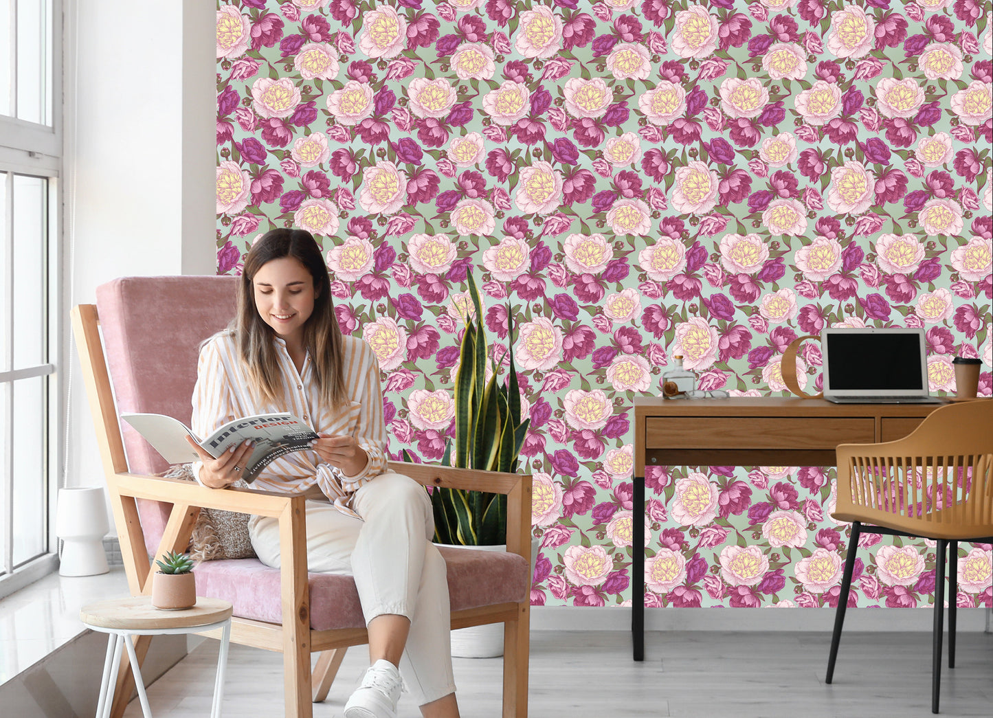 Wallpaper Beautiful Peonies In Shades Of Pink