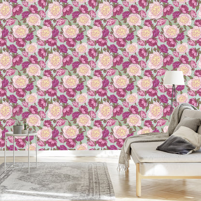 Wallpaper Beautiful Peonies In Shades Of Pink