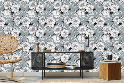 Wallpaper Stylish Peony Flowers