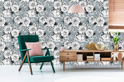Wallpaper Stylish Peony Flowers