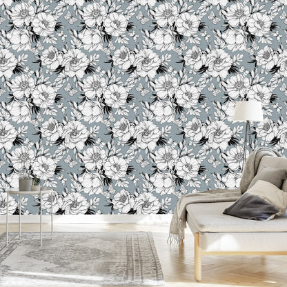 Wallpaper Stylish Peony Flowers
