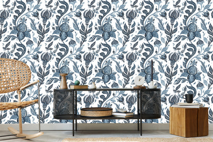 Wallpaper Abstract Flowers Painted With Watercolors