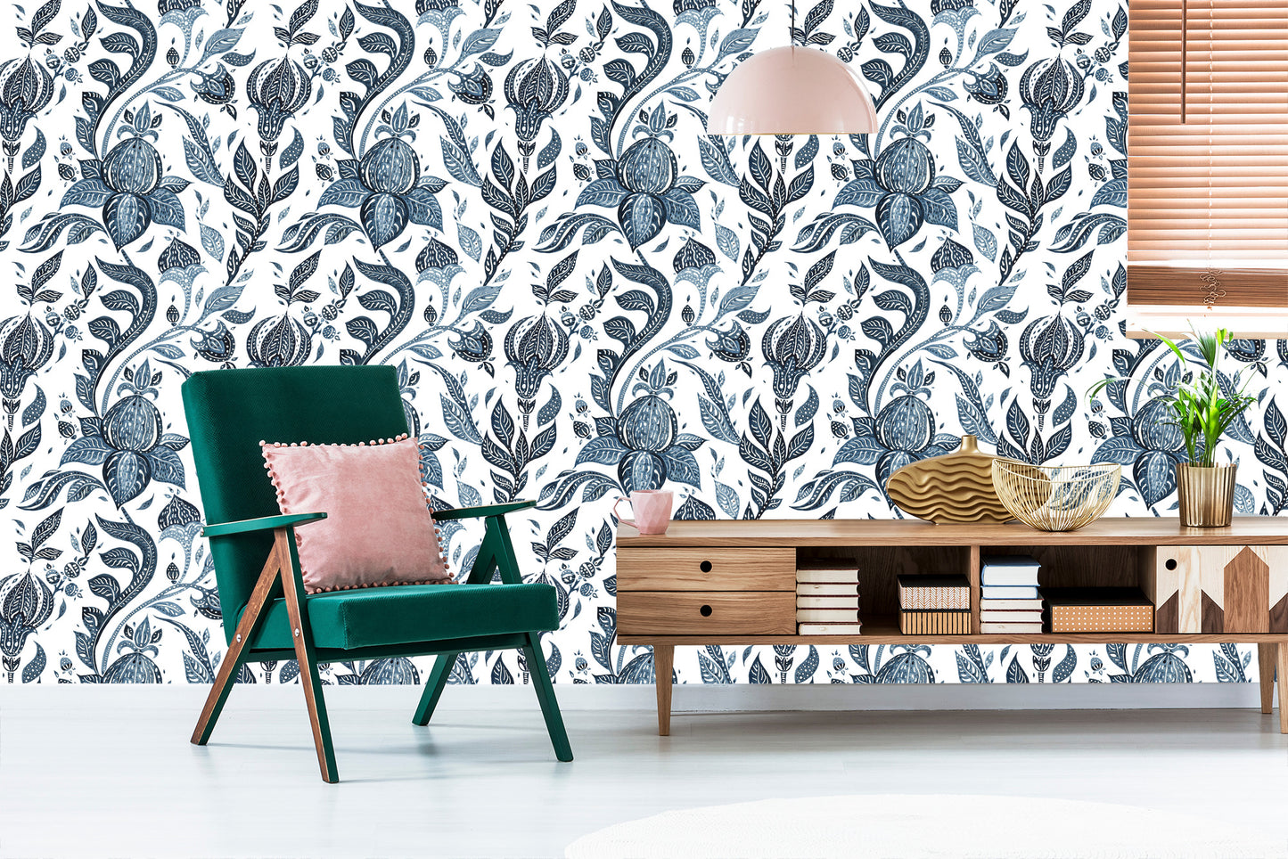Wallpaper Abstract Flowers Painted With Watercolors