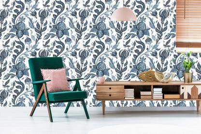 Wallpaper Abstract Flowers Painted With Watercolors