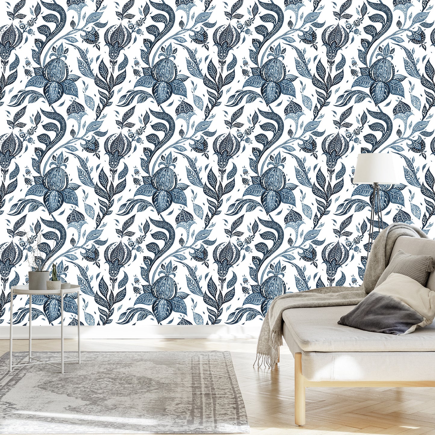 Wallpaper Abstract Flowers Painted With Watercolors