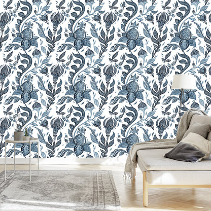 Wallpaper Abstract Flowers Painted With Watercolors