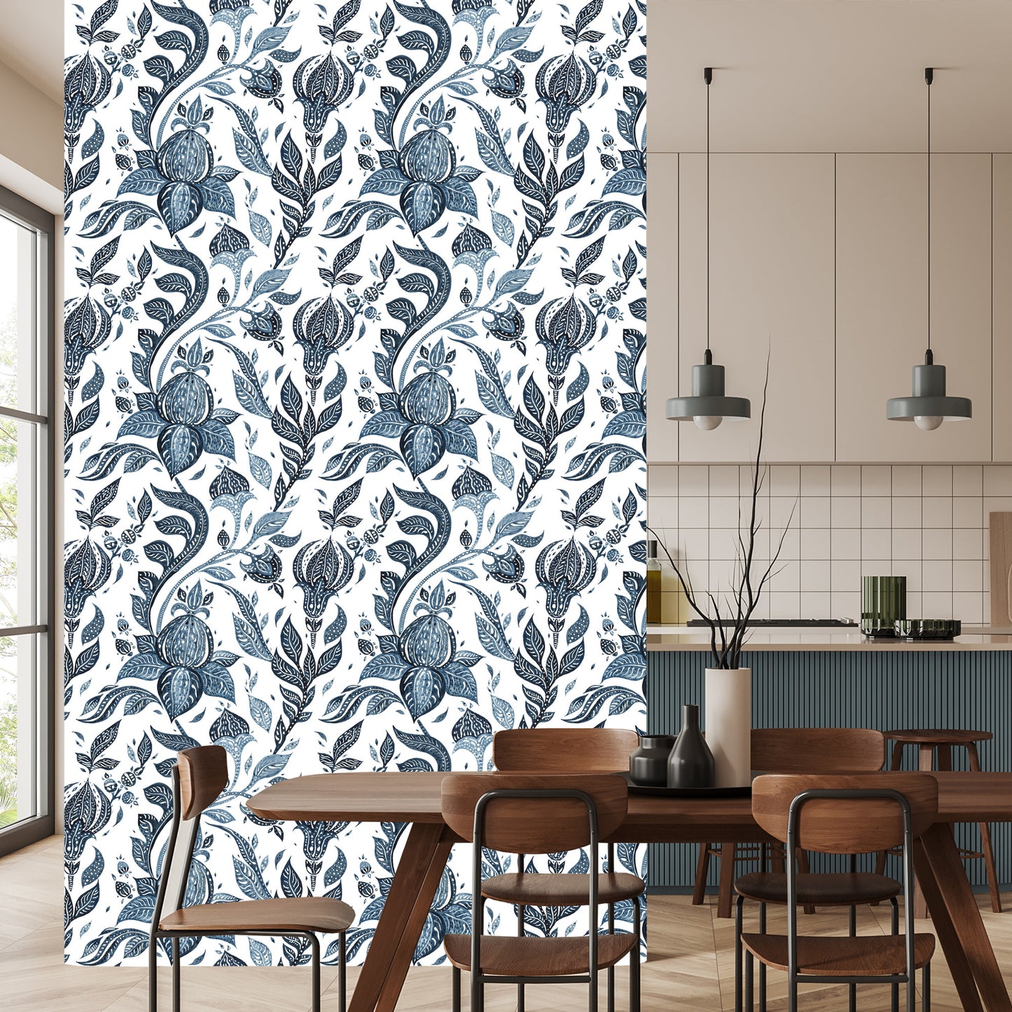Wallpaper Abstract Flowers Painted With Watercolors