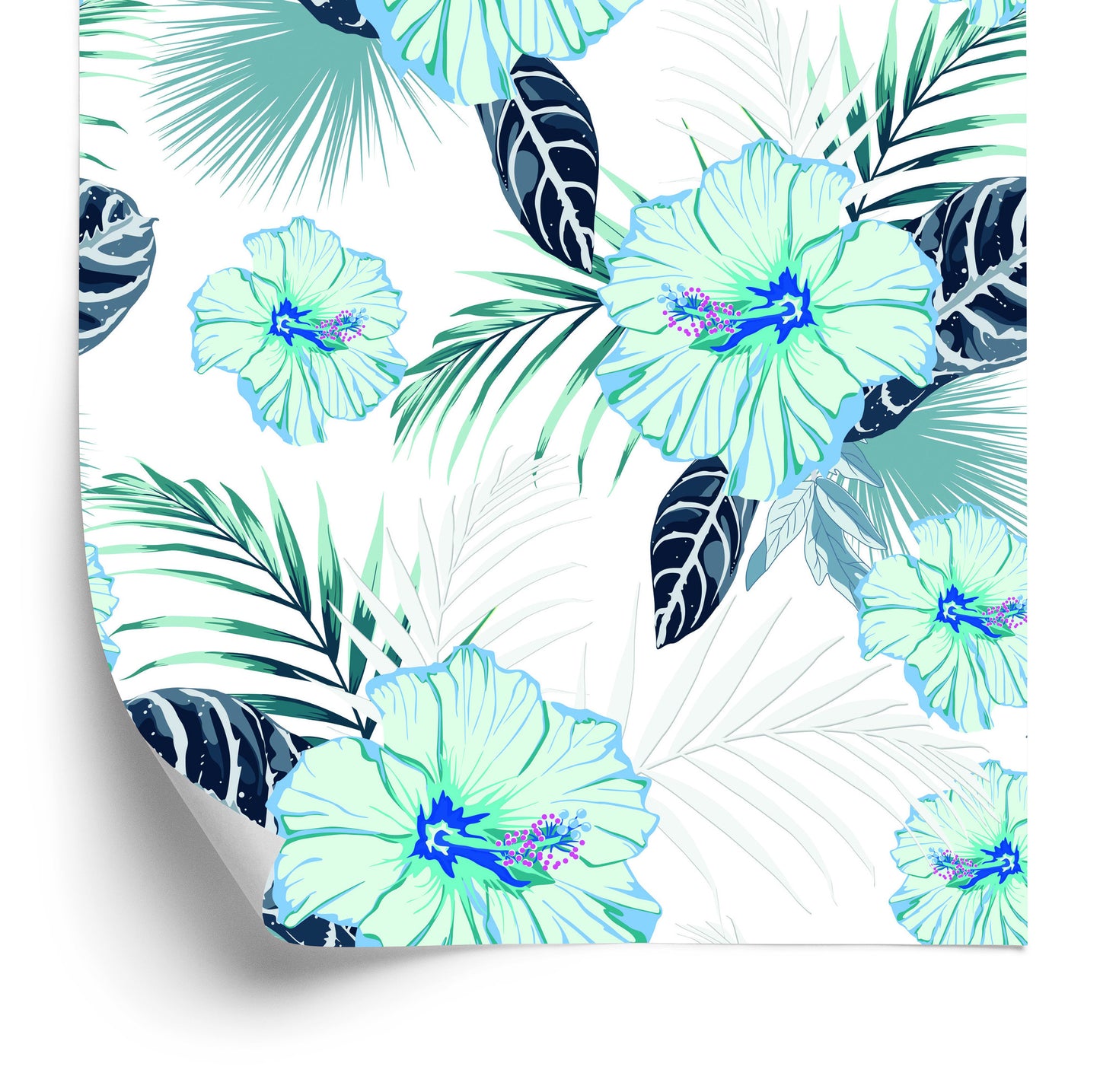 Wallpaper Hibiscus Flowers And Leaves