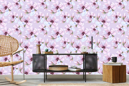 Wallpaper Beautiful Flowers Painted With Watercolors