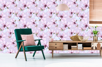 Wallpaper Beautiful Flowers Painted With Watercolors