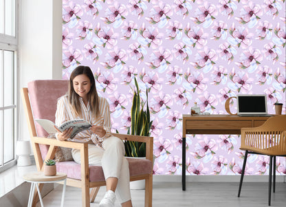 Wallpaper Beautiful Flowers Painted With Watercolors