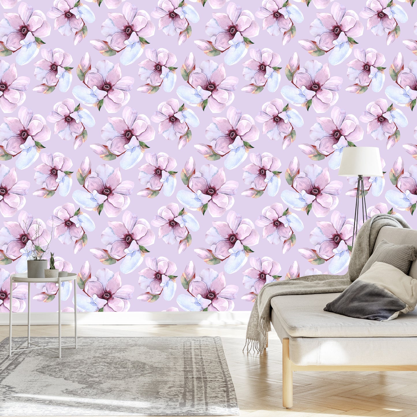 Wallpaper Beautiful Flowers Painted With Watercolors