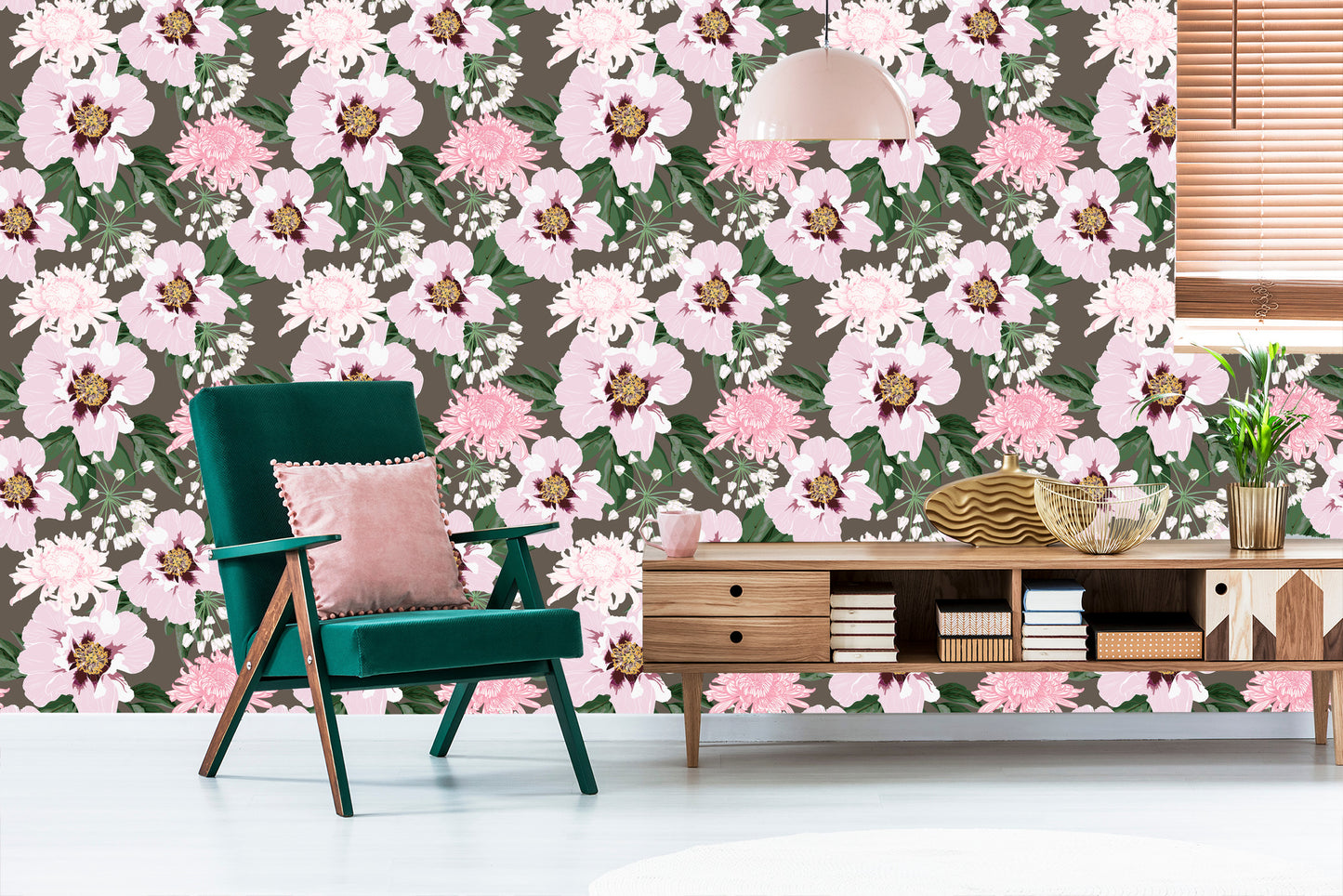Wallpaper Beautiful Chrysanthemums And Peonies