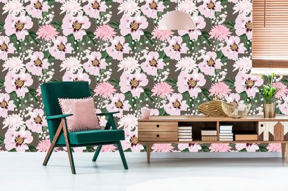 Wallpaper Beautiful Chrysanthemums And Peonies