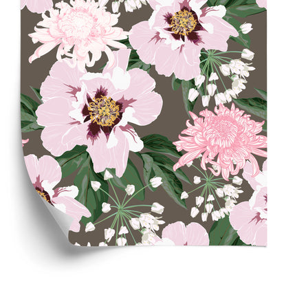 Wallpaper Beautiful Chrysanthemums And Peonies
