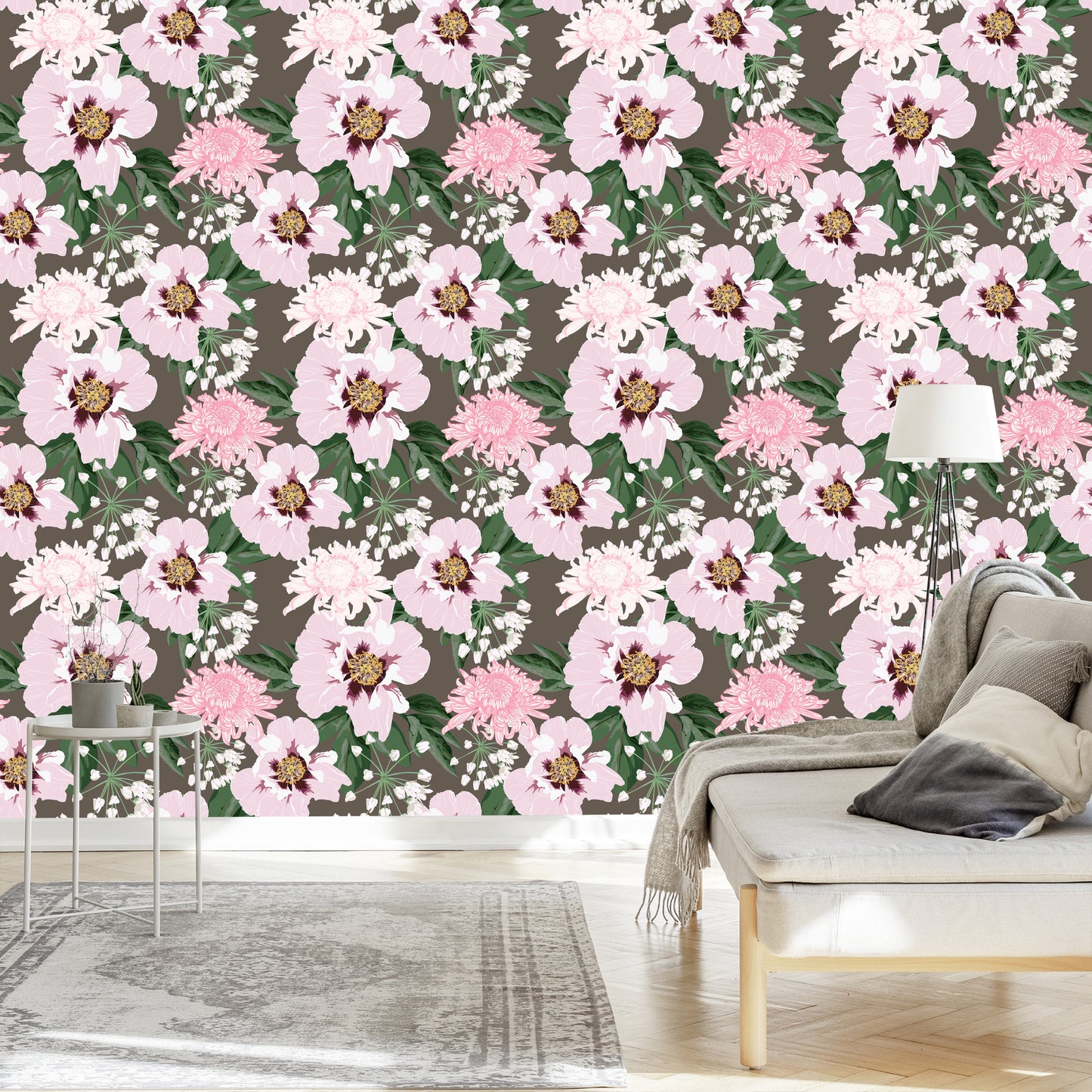 Wallpaper Beautiful Chrysanthemums And Peonies